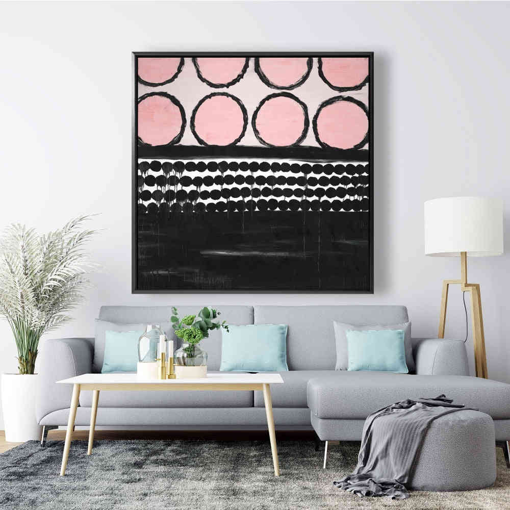 Cluster Of Pink Circles - Fine Art Gallery Wrapped Canvas 36x36