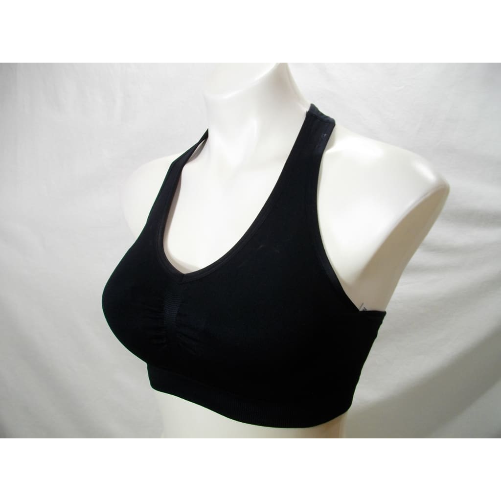 Ideology Low-Impact Racerback Wire Free Sports Bra - Medium Black