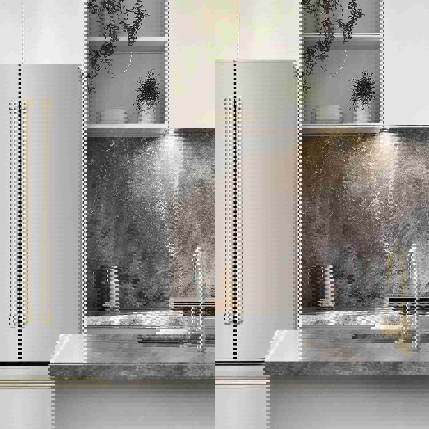 ZLINE Autograph Edition 36 22.5 cu. ft Freestanding French Door Refrigerator with Ice Maker in Stainless Steel with Gold Trim