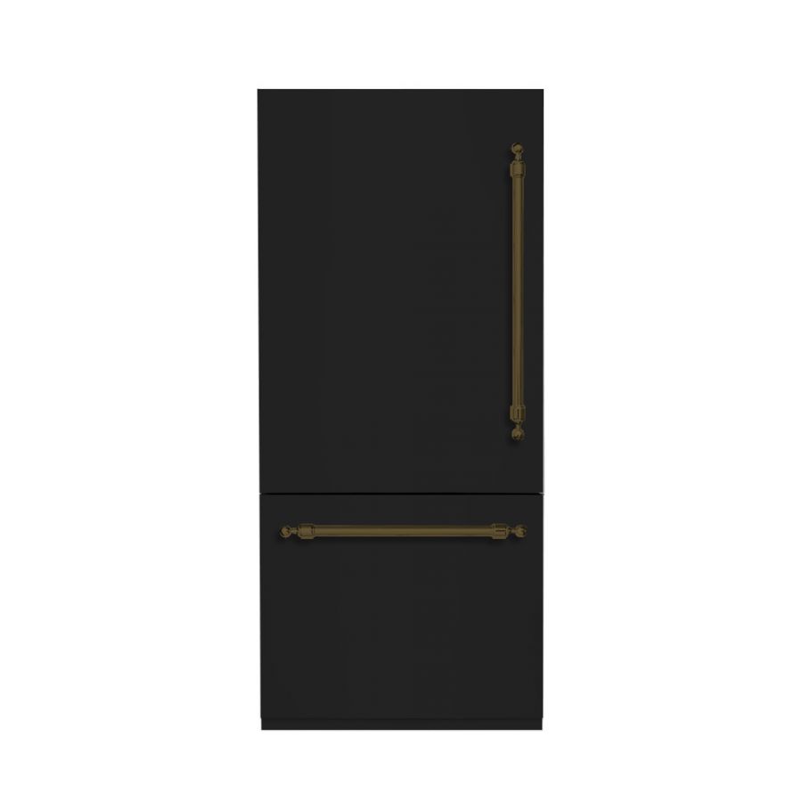 Hallman 36 Built-In Refrigerator with Interior Filtered Water Dispenser and Bottom Mount Freezer