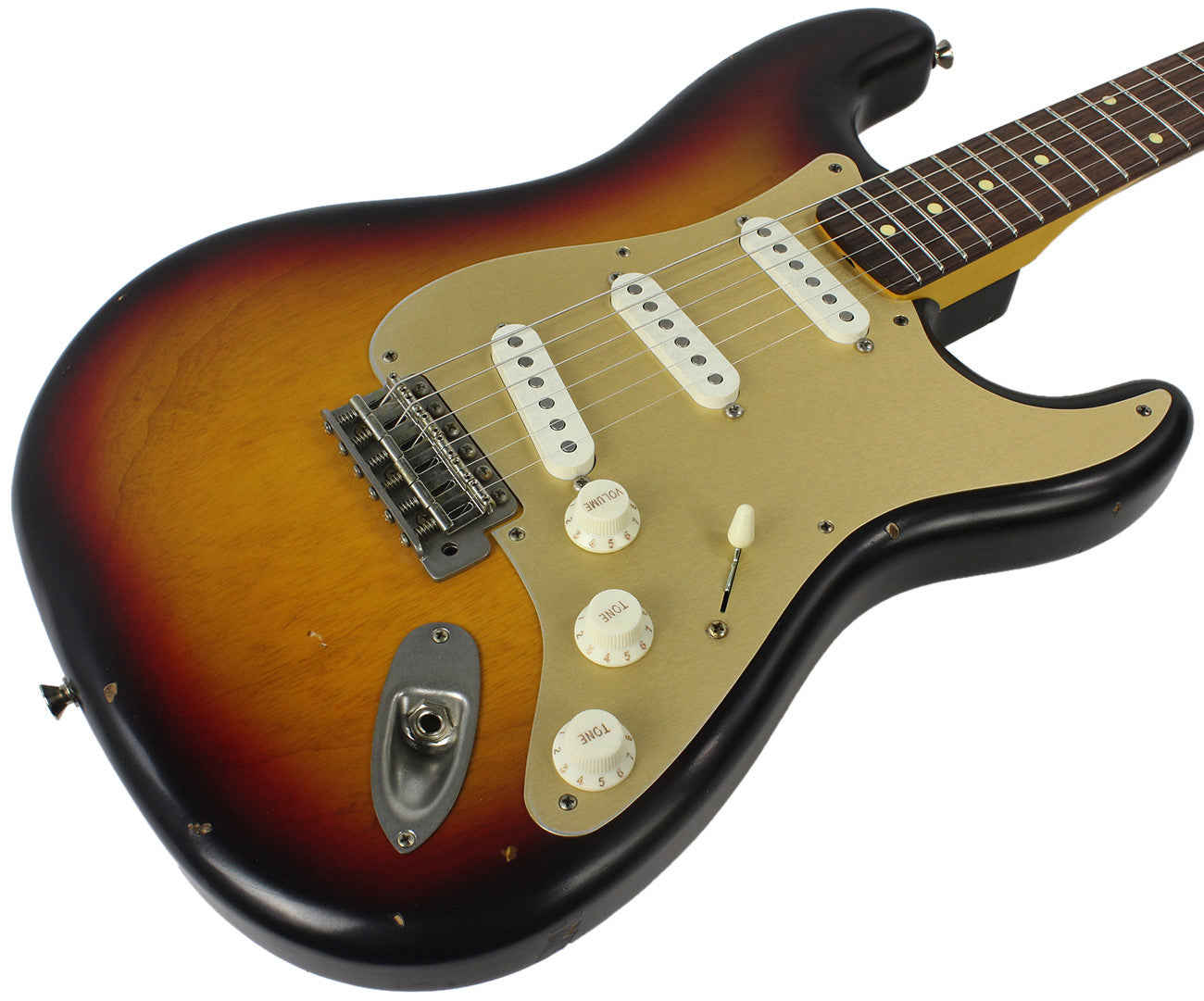 Nash S-63 Guitar, 3-Tone Sunburst, Gold PG, Light Aging - Vintage Strat Model