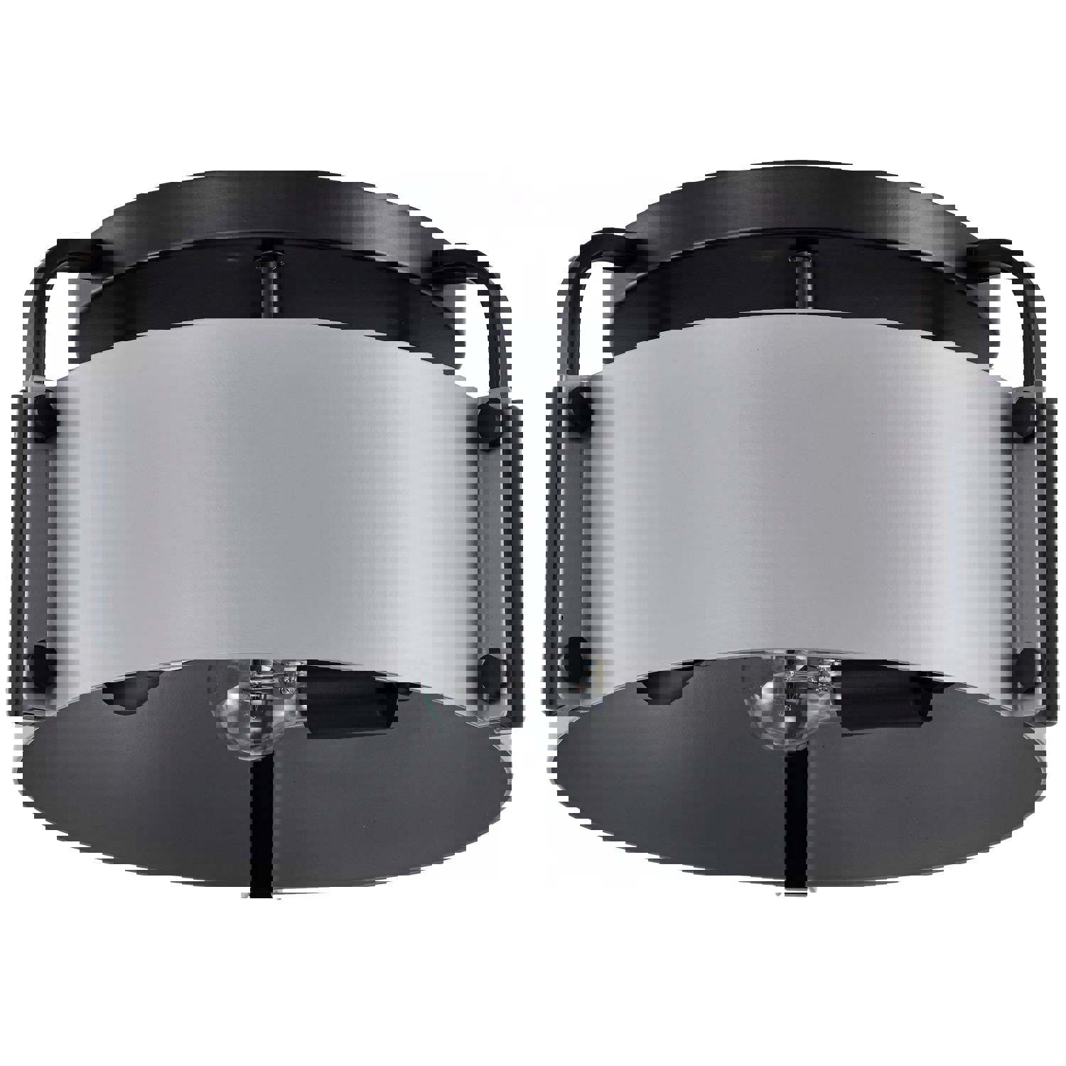 SATCO/NUVO Altos 3 Light Semi Flush Ceiling Fixture - 14 Inch, Gray & Matte Black Finish (60-7850)