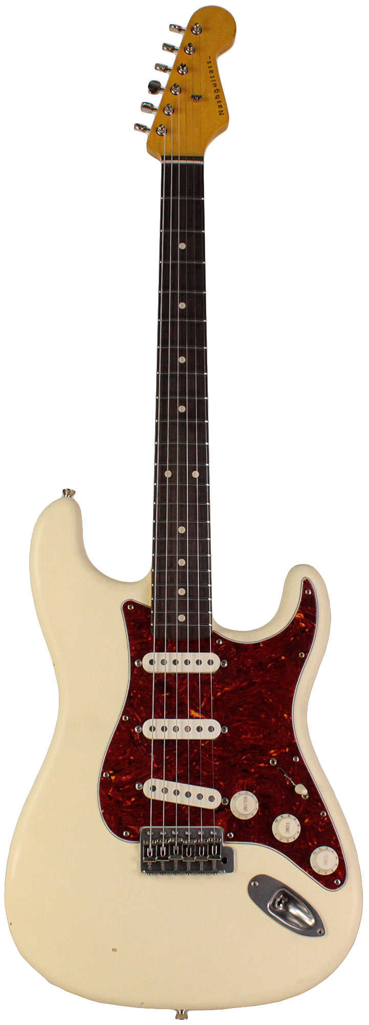 Nash S-63 Guitar - Olympic White with Tortoise Shell Pickguard, Light Aging