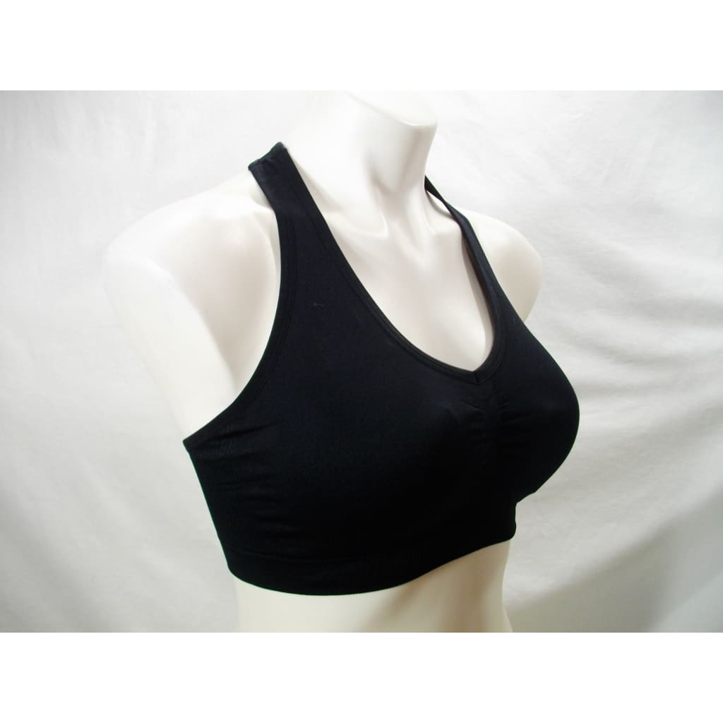 Ideology Low-Impact Racerback Wire Free Sports Bra - Medium Black