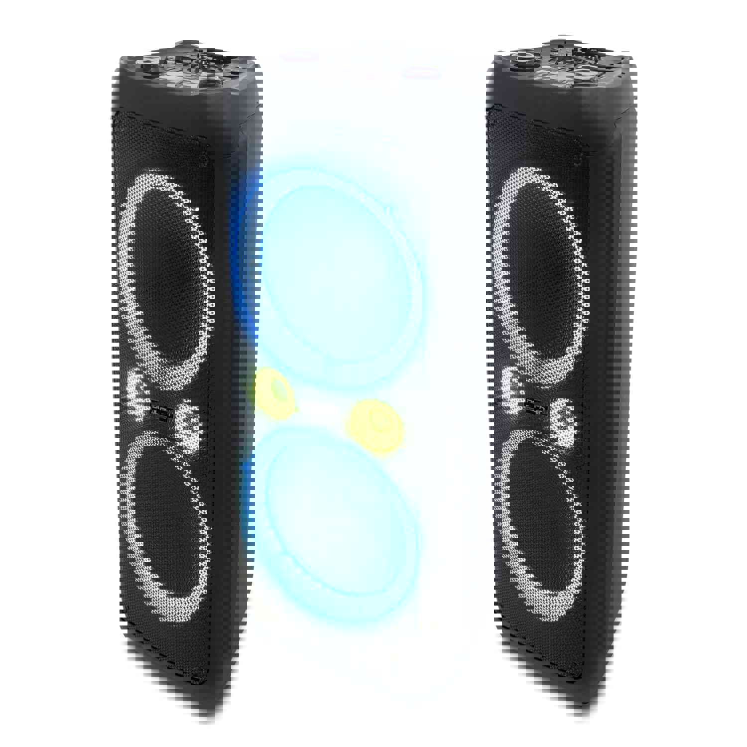 Dolphin SP-1270RBT Dual 12-Inch Premium Party Speaker with Bluetooth, USB, SD, FM, AUX, X-Bass, and LED Lights