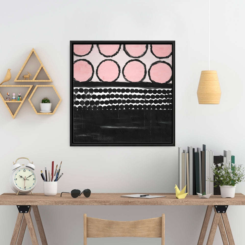 Cluster Of Pink Circles - Fine Art Gallery Wrapped Canvas 36x36