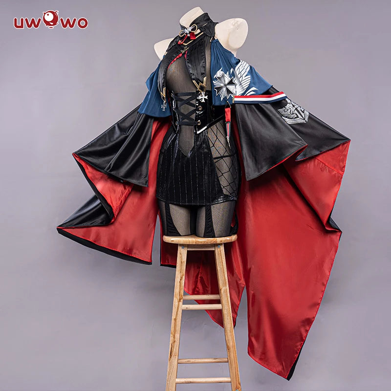 UWOWO Azur Lane Agir 18+ Cosplay Costume with Cloak Black Dress