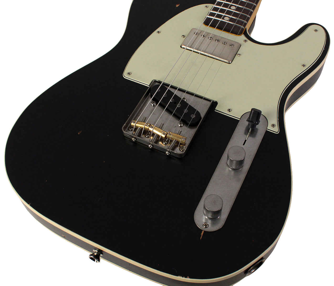 Nash TC-63 Guitar, Double Bound, Black, Humbucker, Light Aging