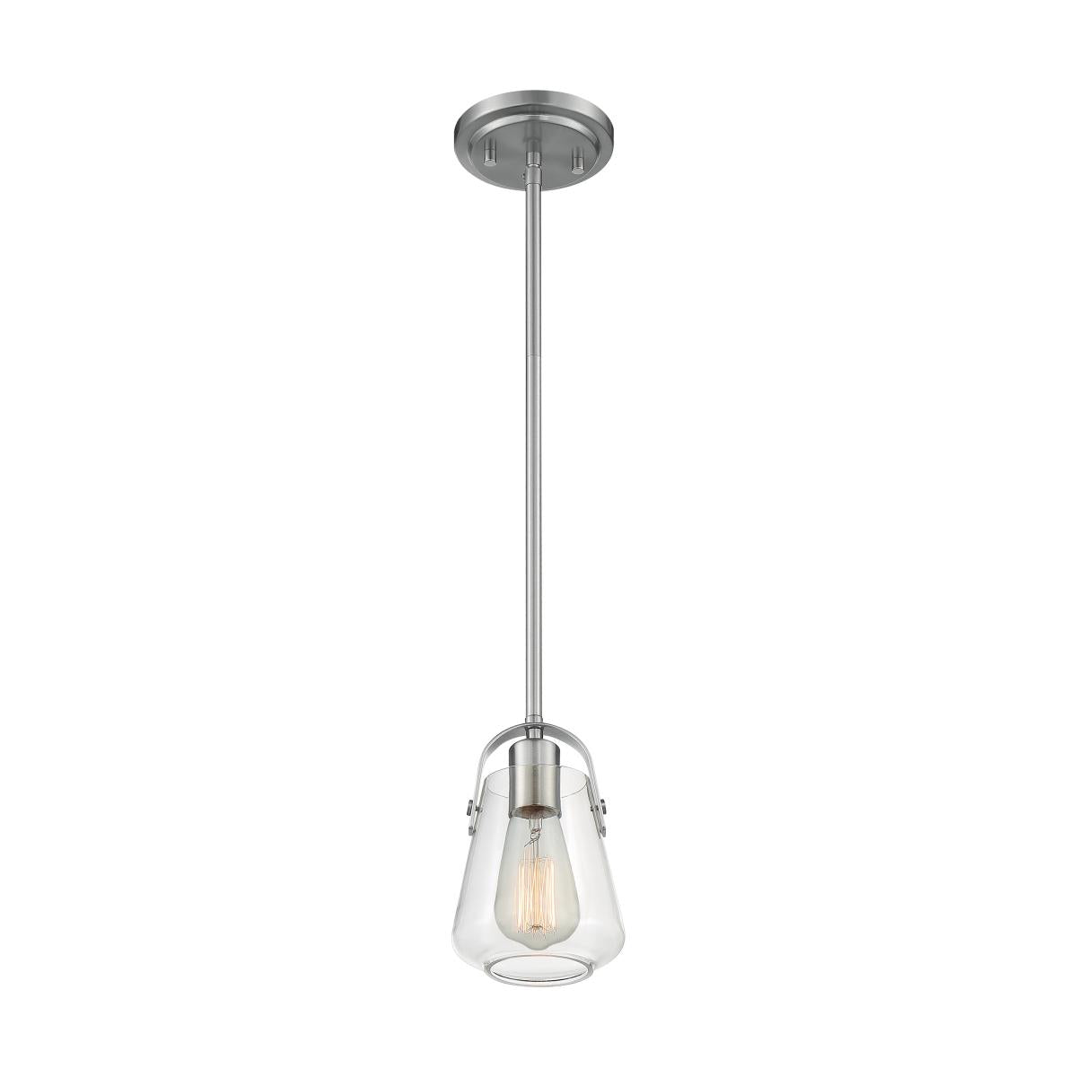 SKYBRIDGE 1 LT MINI PENDANT - Clear Glass with Brushed Nickel Finish