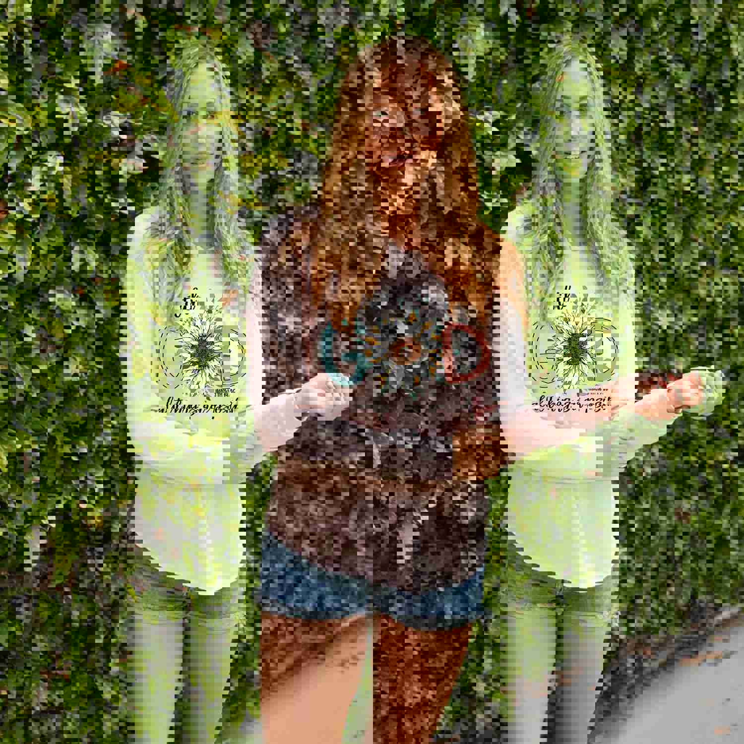 With God Retro Floral Christian Hoodie