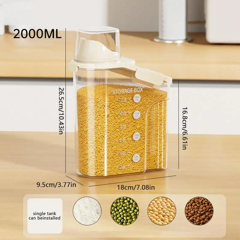 Kitchen Food Storage Container - Sealed Crisper for Grains, Rice, and More
