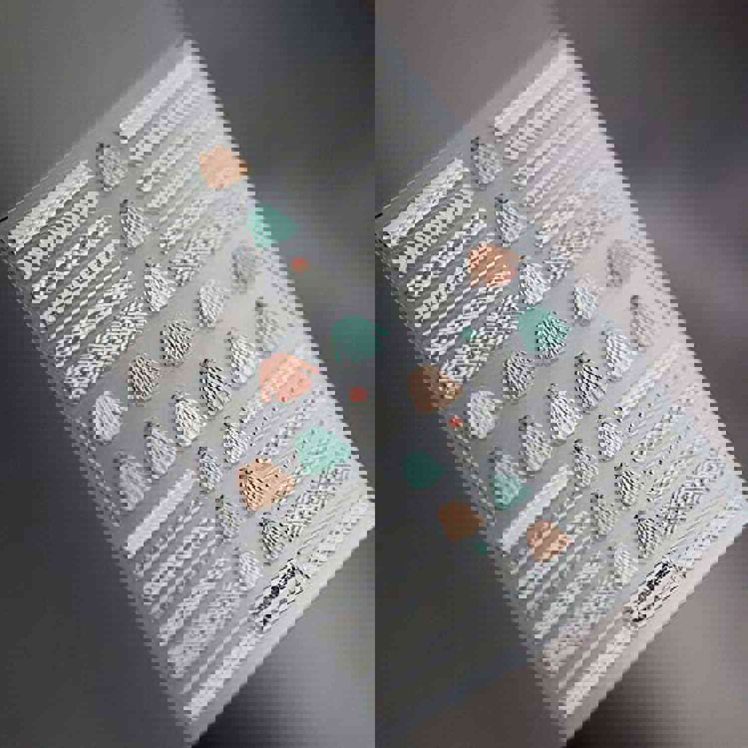 Sunfairy 4 Sheet/Set DIY 3D Acrylic Engraved Nail Art Stickers