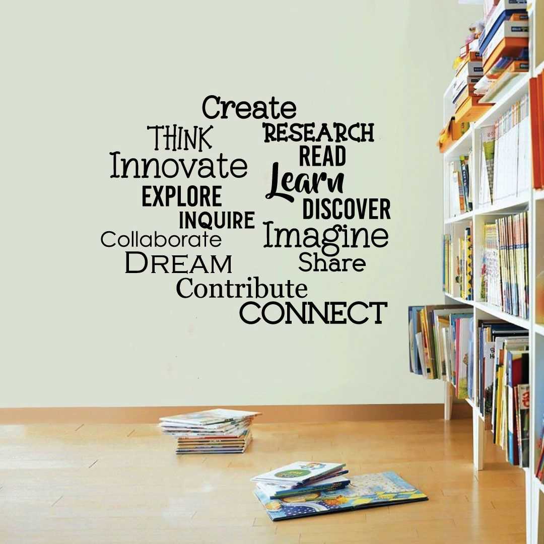 Inspirational Quote Vinyl Wall Sticker Decal - Create Research Read