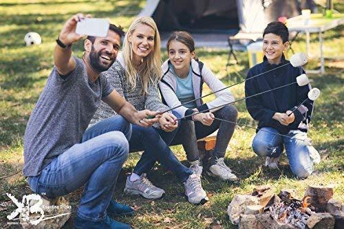 KBA Marshmallow Roasting Sticks Set of 8 - Telescoping Smores Sticks for Fire Pit with Glow in The Dark Handles