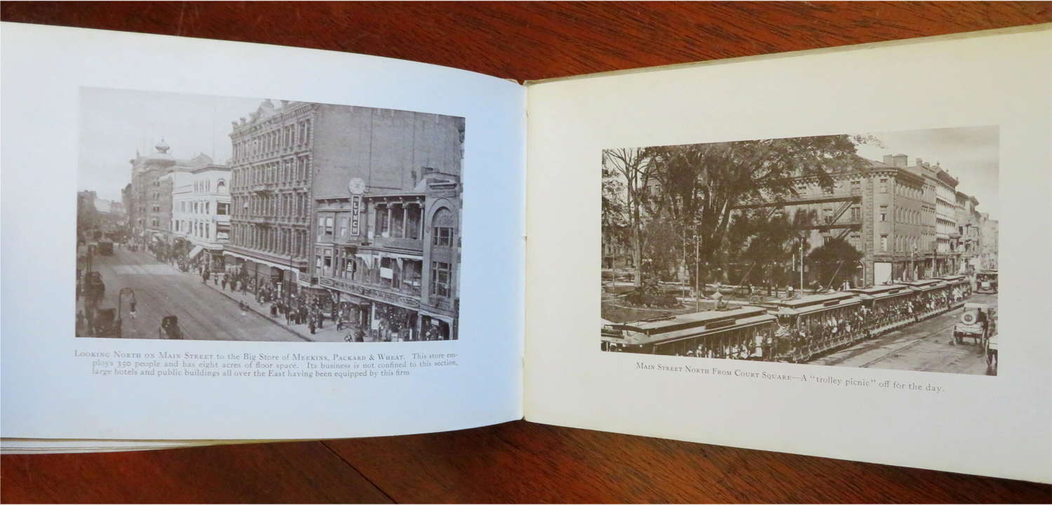 Springfield Massachusetts 1910-13 Souvenir View Book Lot x 2 with Street Scenes & Autos