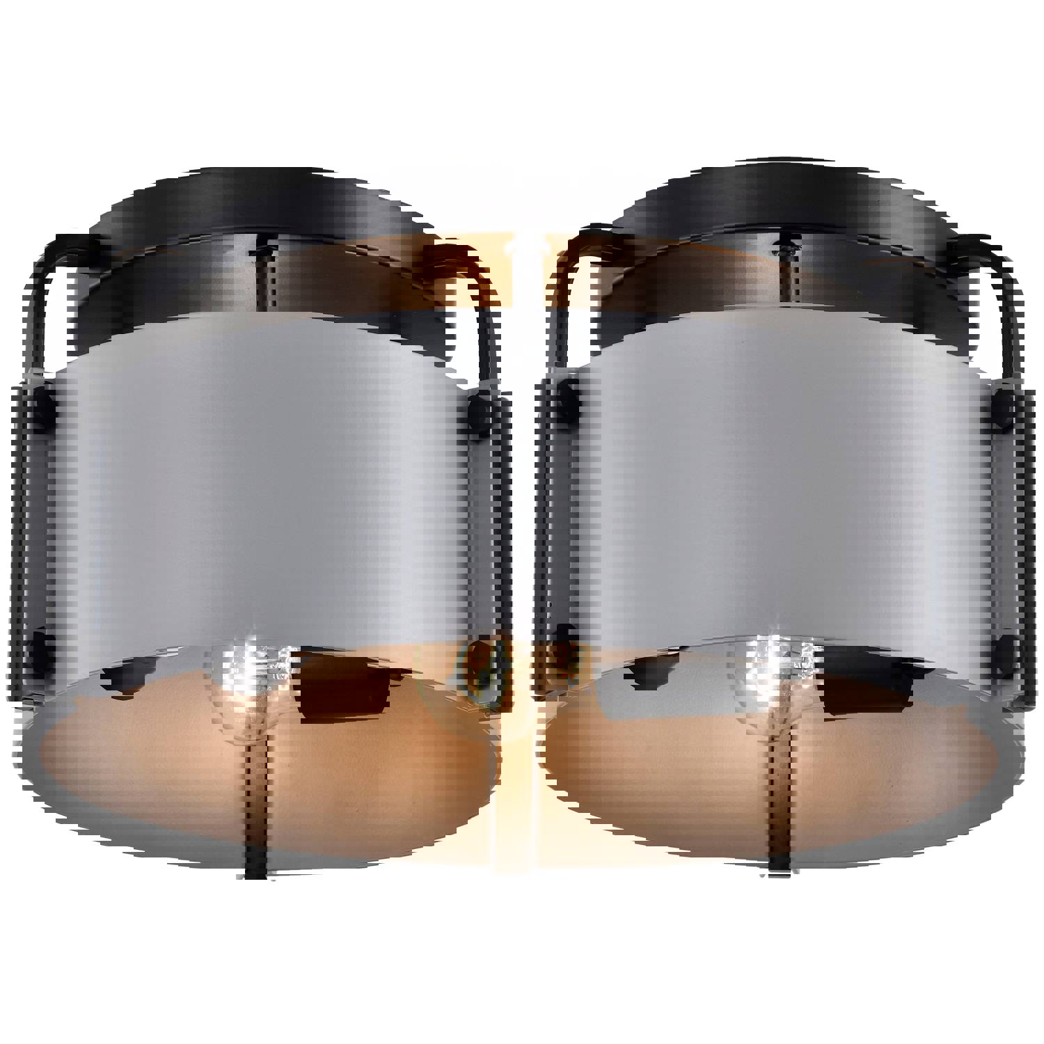 SATCO/NUVO Altos 3 Light Semi Flush Ceiling Fixture - 14 Inch, Gray & Matte Black Finish (60-7850)