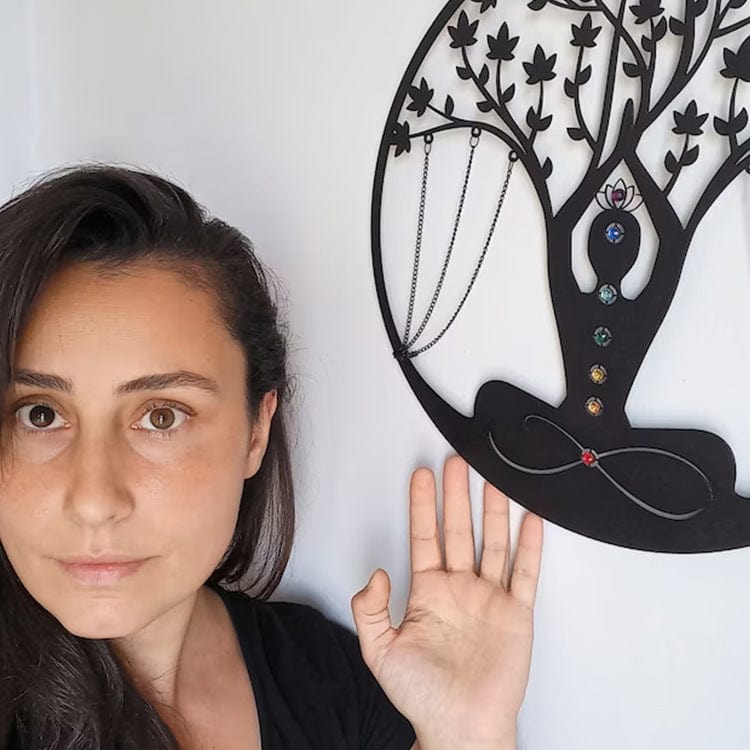 Handmade Iron Art Decor Yoga Meditation Wall Hanging Craft