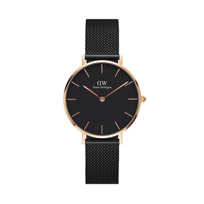 Classic Ashfield Watch 28mm/32mm/36mm - Rose Gold & Black Dial