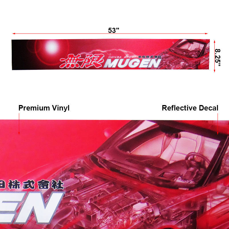 Premium UV-Resistant Windshield Banner Decal Sticker for HONDA Mugen Power Drift Racing