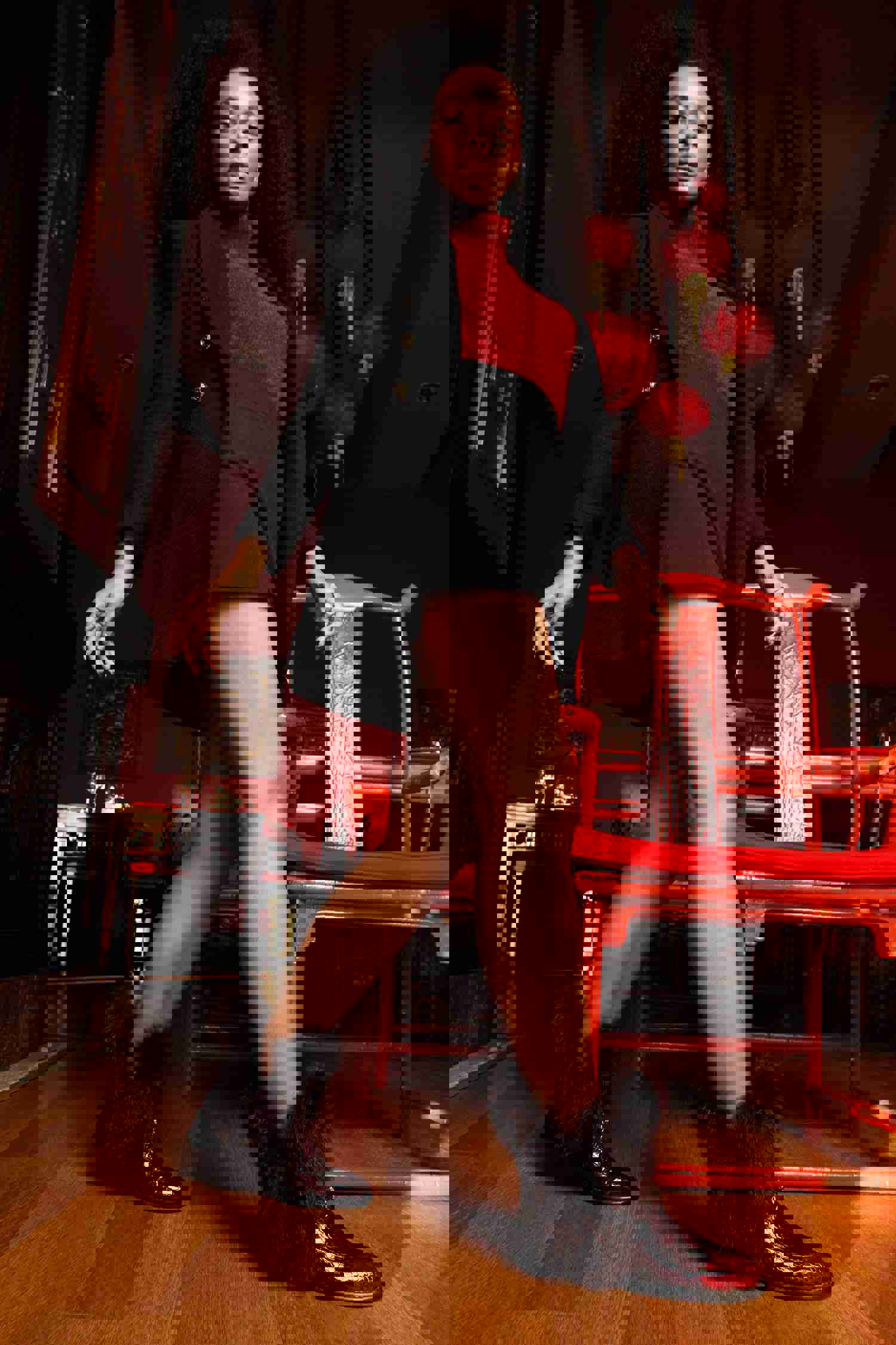 Izmir Burgundy Patent Leather Natural Fur Mid Calf Women Boot