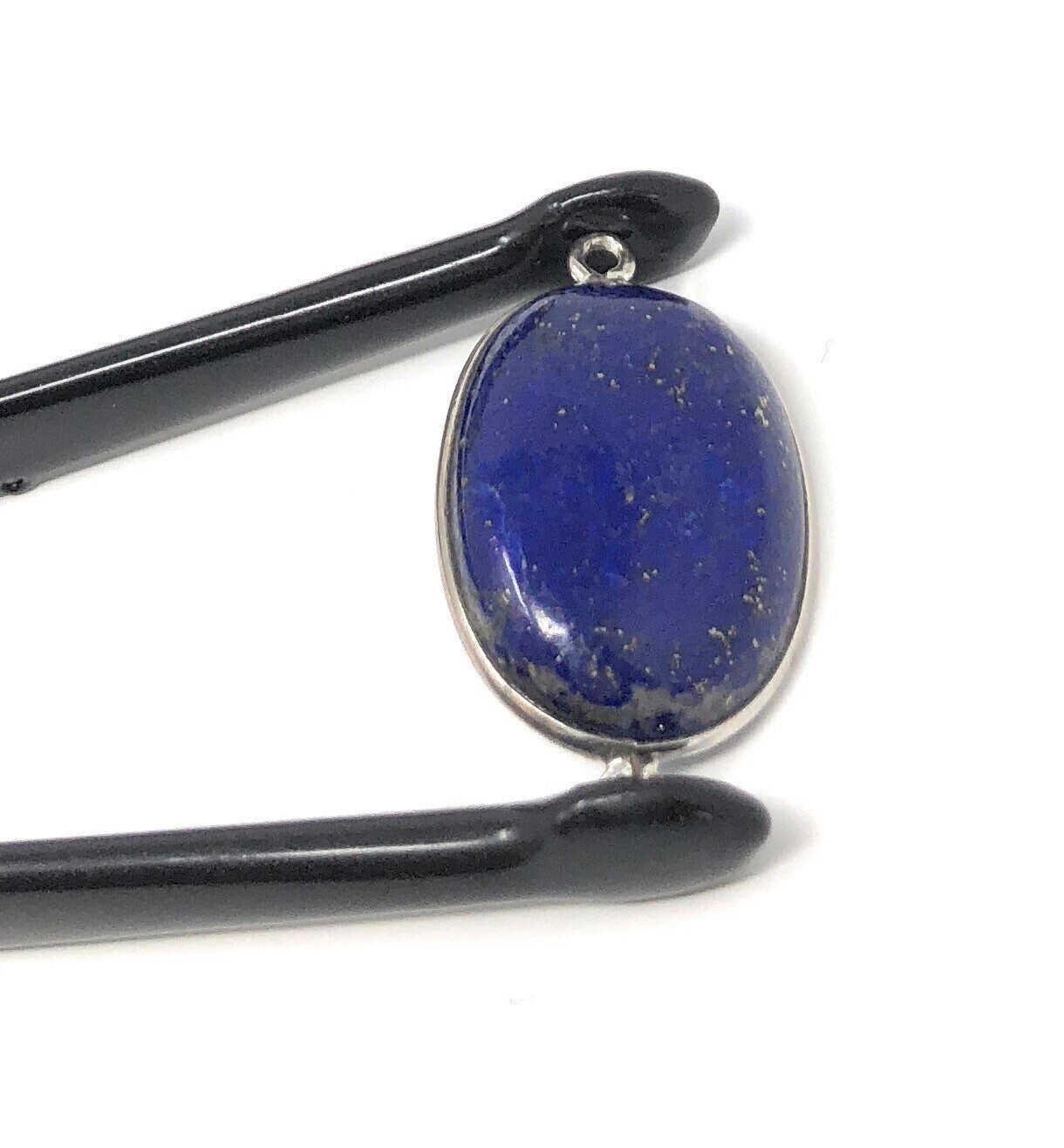 Sterling Silver Lapis Lazuli Bezel Connector for DIY Jewelry Making