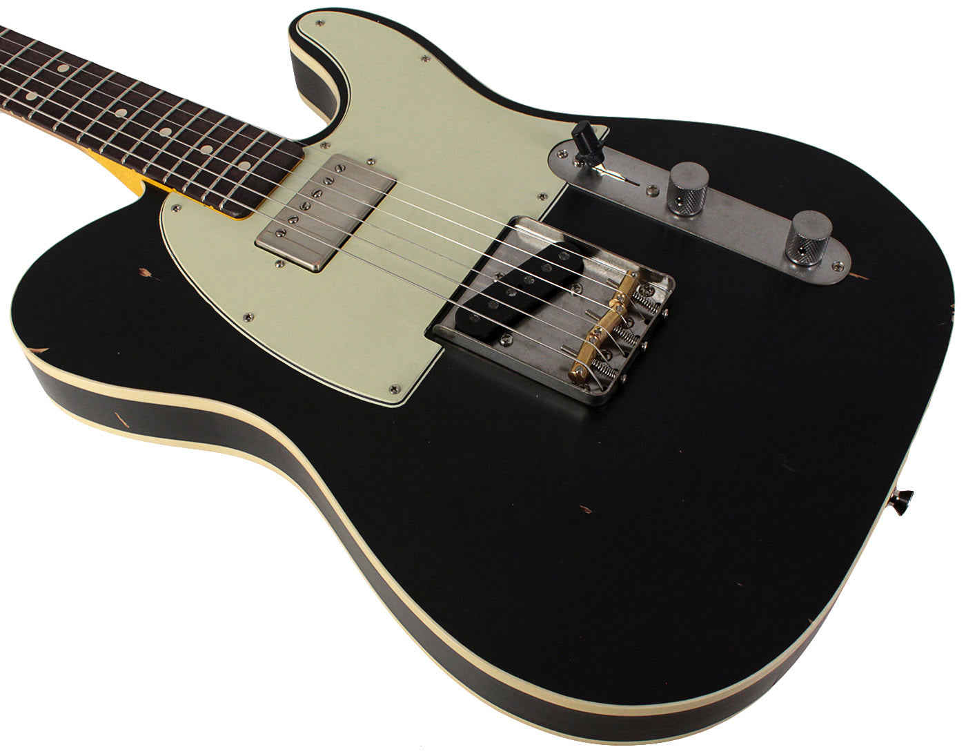 Nash TC-63 Guitar, Double Bound, Black, Humbucker, Light Aging