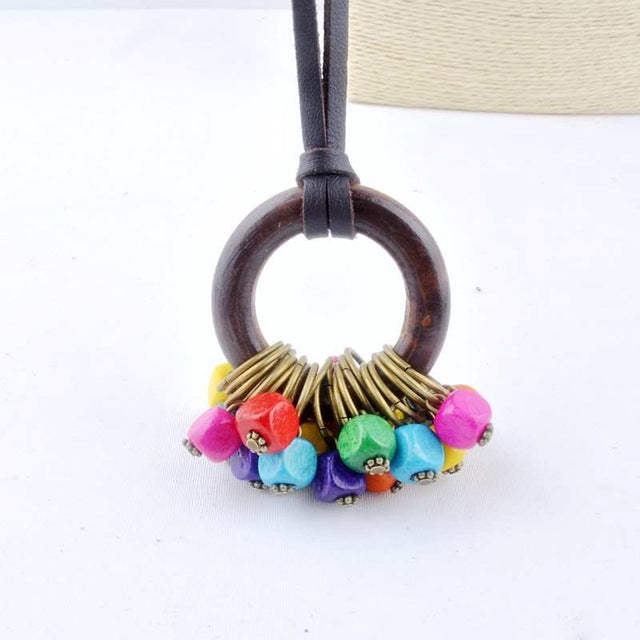 Fashion Wooden Beads Statement Necklace for Women