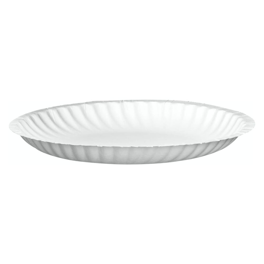 [Case of] 6 Inch Disposable White Uncoated Plates, Decorative Craft Paper Plates
