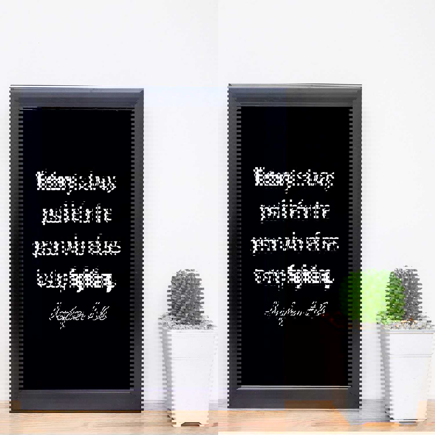 Napoleon Hill Quotes - Victory Is Possible Inspirational Wall Art - 8 x 10 Modern Typographic Print