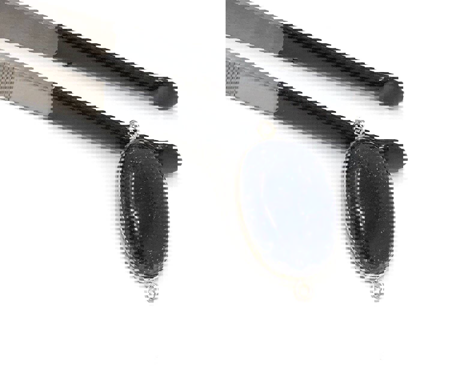 Sterling Silver Lapis Lazuli Bezel Connector for DIY Jewelry Making