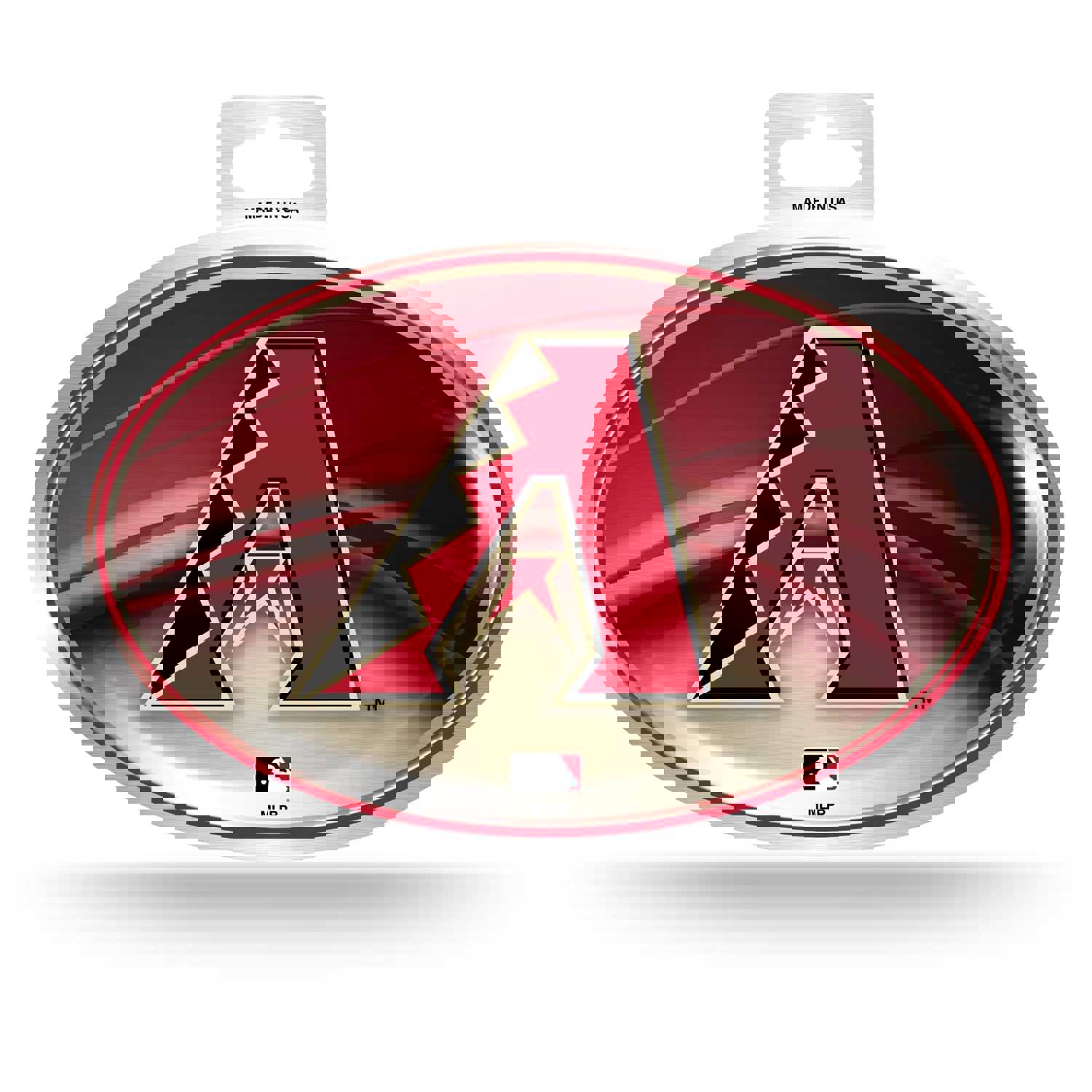 Arizona Diamondbacks Metallic Oval Decal - 3.75 x 5.75 Inches, Self-Adhesive Vinyl Sticker