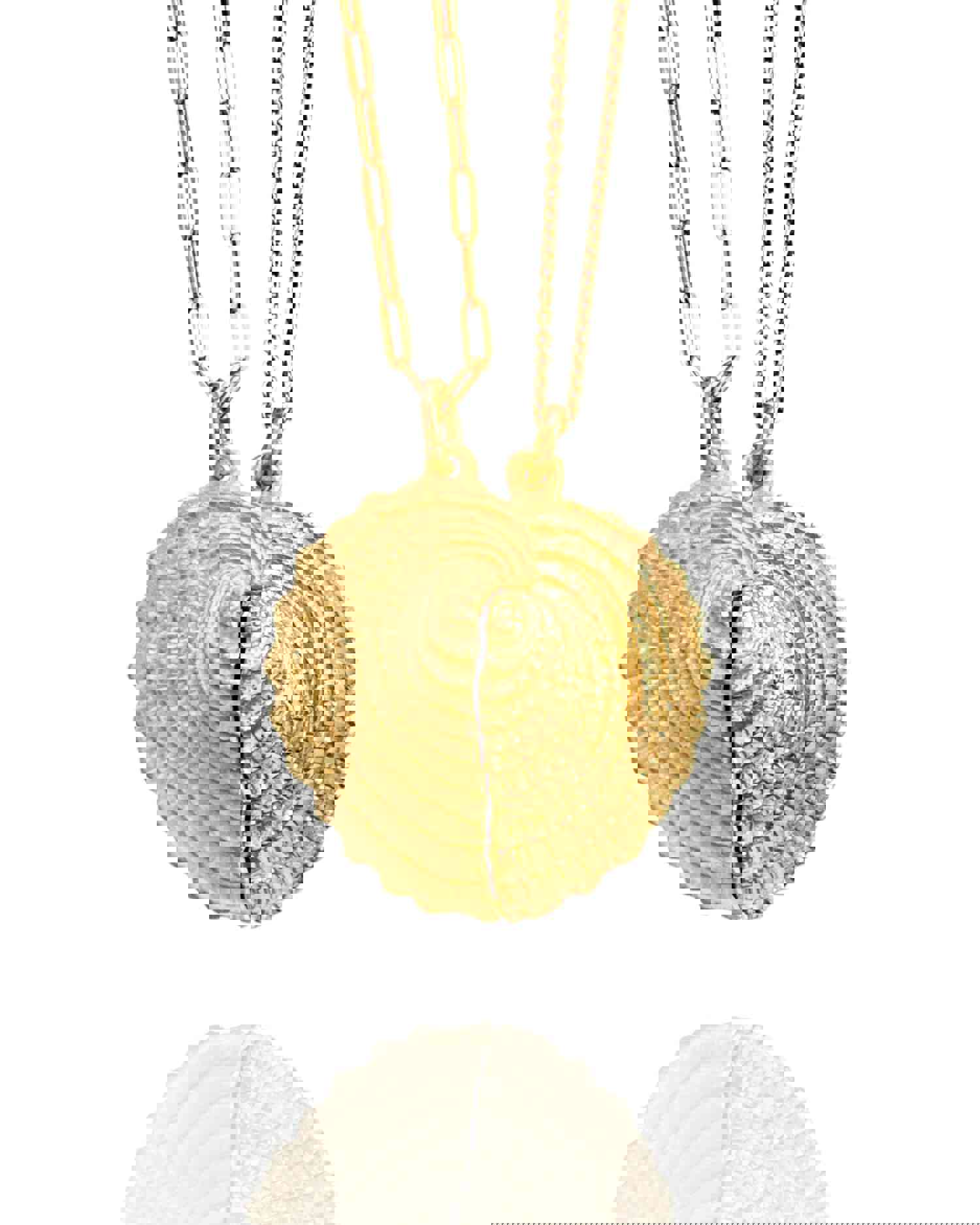 Heart Cockle Pendant - Hand Carved Miniature Replica in 14k or 18k Yellow Gold