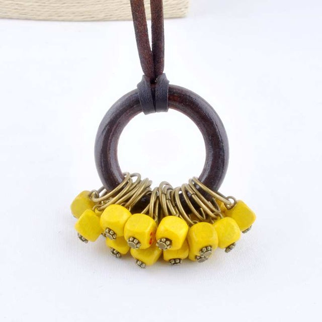 Fashion Wooden Beads Statement Necklace for Women