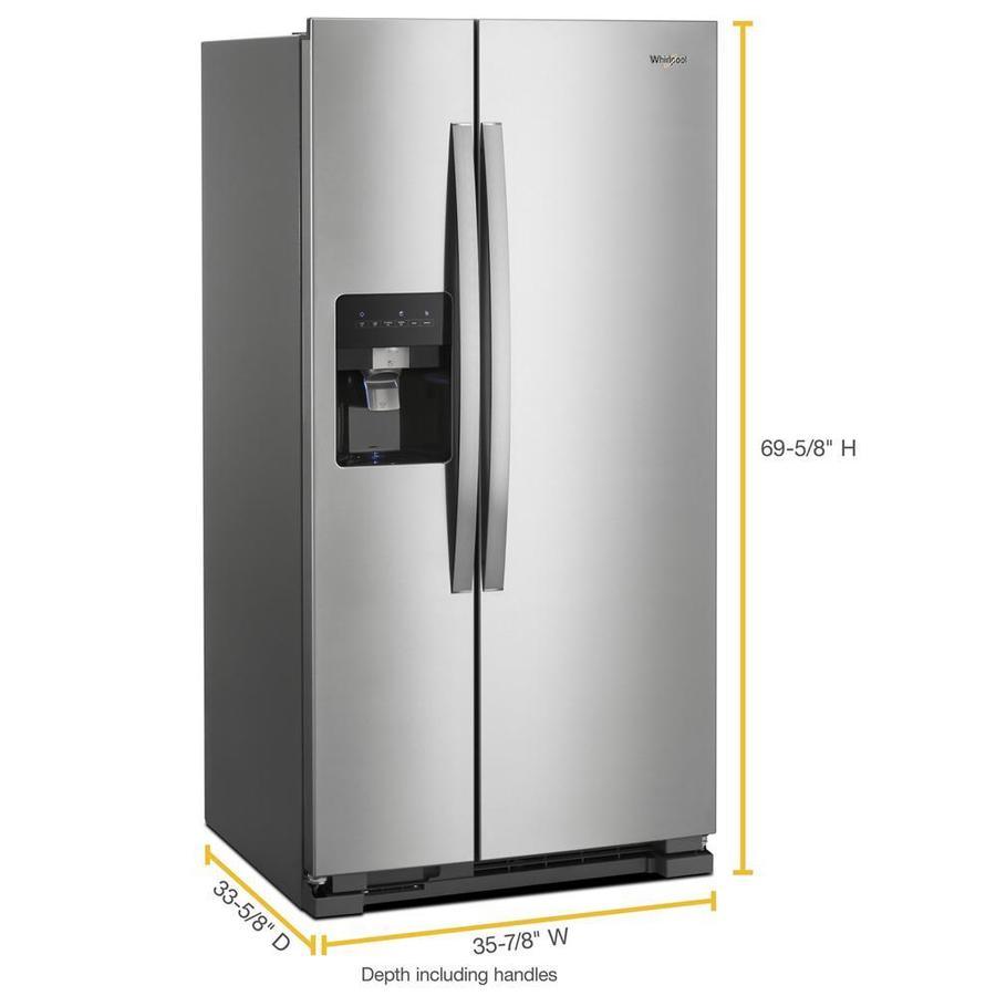 Whirlpool 24.6-cu ft Side-by-Side Refrigerator with Ice Maker (Fingerprint-Resistant Stainless Steel)