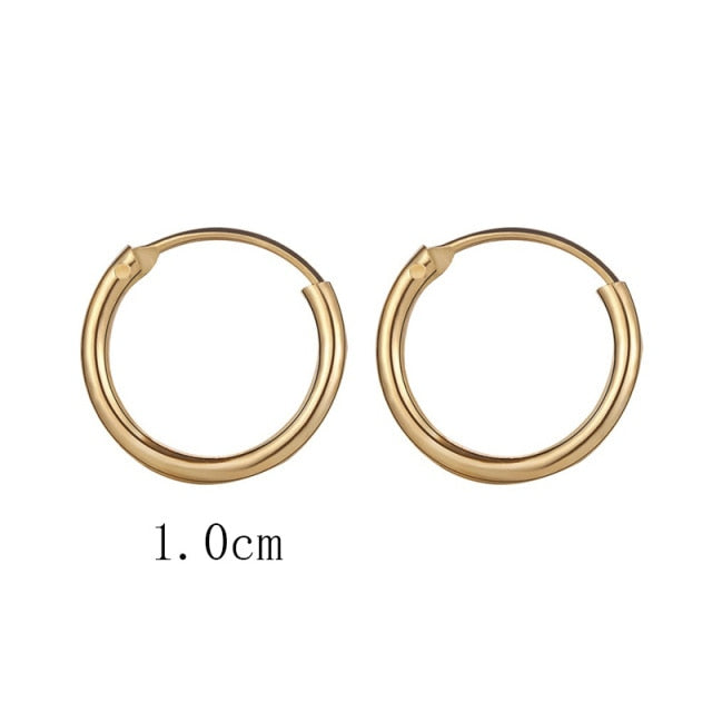 Golden Big Hoop Earrings - Korean Geometry Metal Drop Earrings for Women