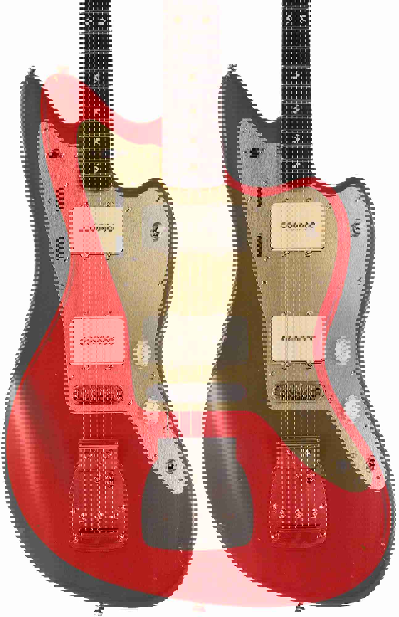 Nash JM-63 Jazzmaster Guitar, Dakota Red, Gold Pickguard, Light Aging