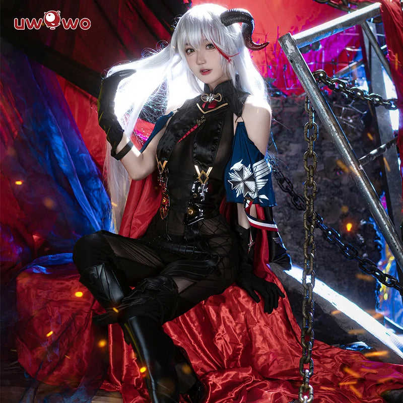 UWOWO Azur Lane Agir 18+ Cosplay Costume with Cloak Black Dress