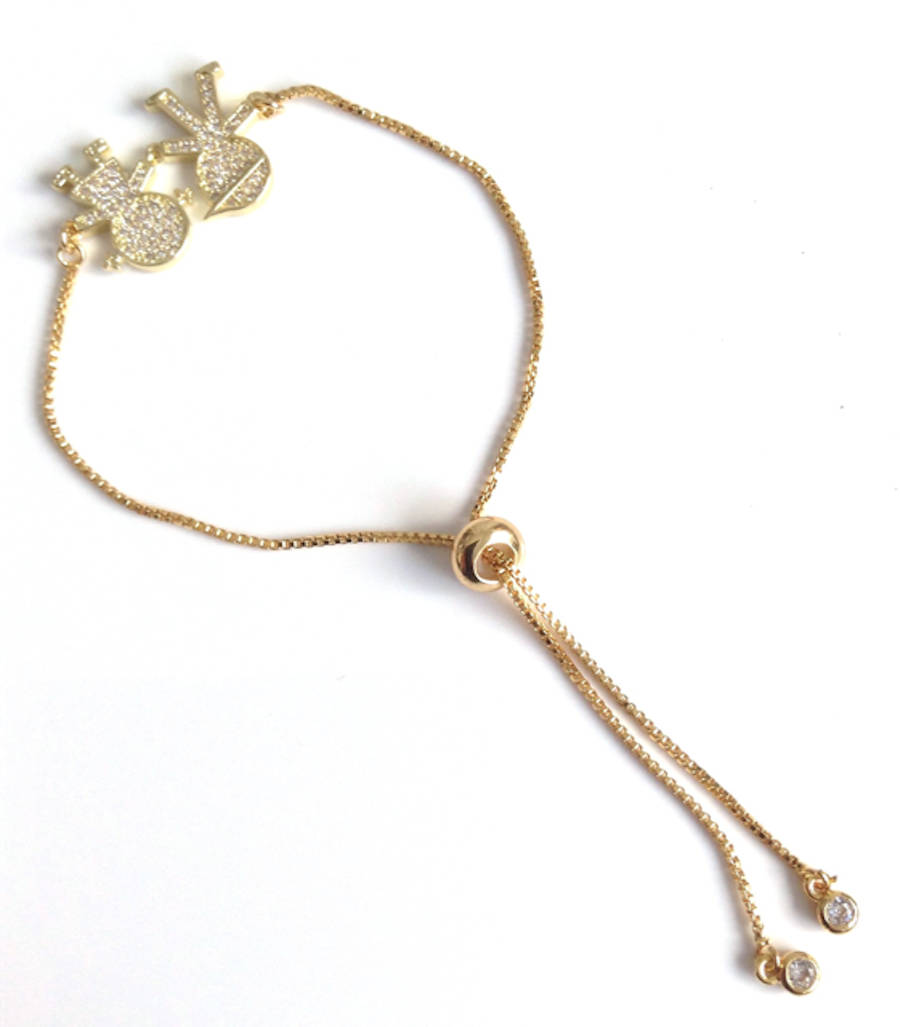 Adjustable 18k Gold Plated Children Charm Bracelet - Perfect Gift for Mothers Day