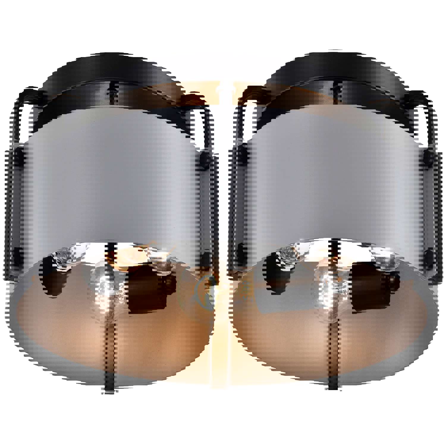 SATCO/NUVO Altos 3 Light Semi Flush Ceiling Fixture - 14 Inch, Gray & Matte Black Finish (60-7850)