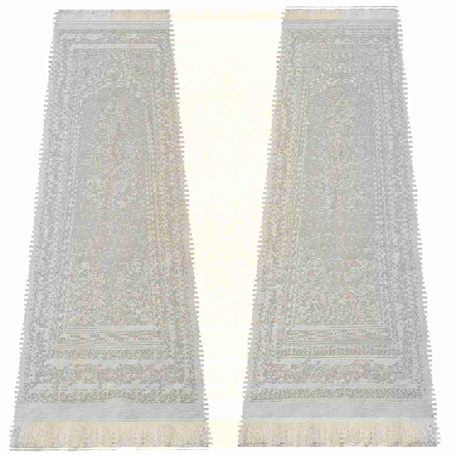Lux Cotton Cream Prayer Mat - Elegant Gift for Weddings, Anniversaries, and Muslim Events