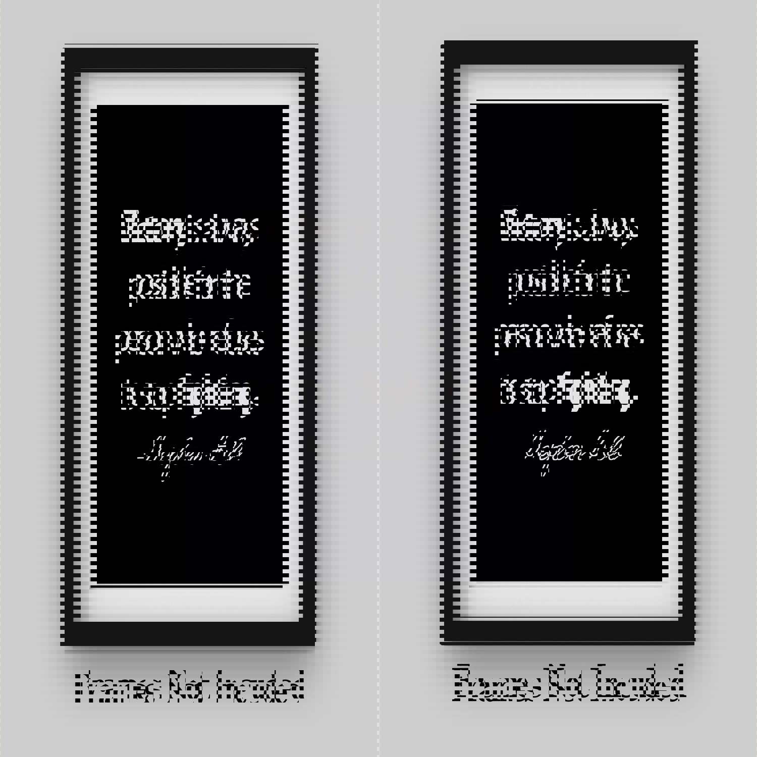 Napoleon Hill Quotes - Victory Is Possible Inspirational Wall Art - 8 x 10 Modern Typographic Print