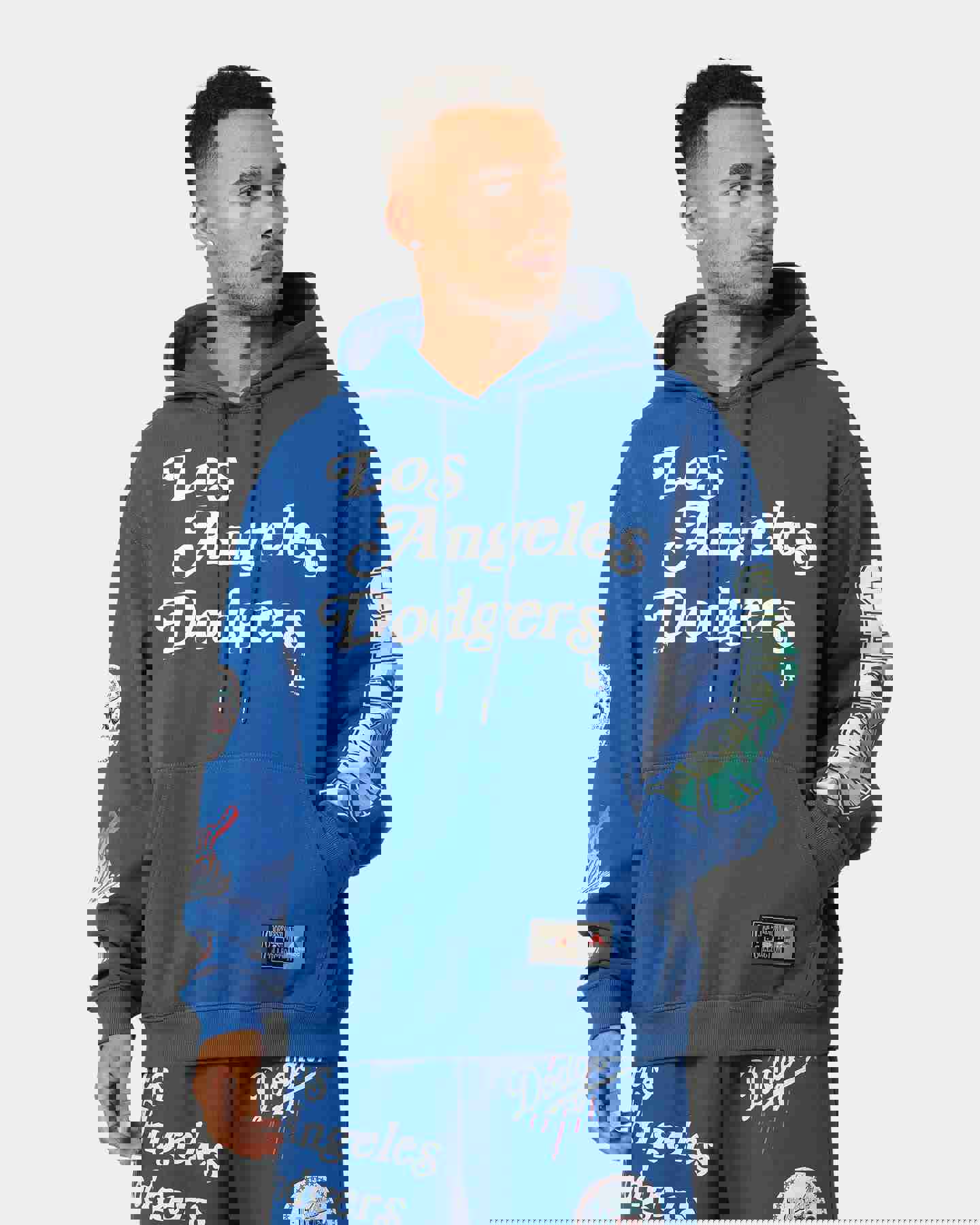 Majestic Athletic Los Angeles Dodgers Puff Print Patch Hoodie Royal