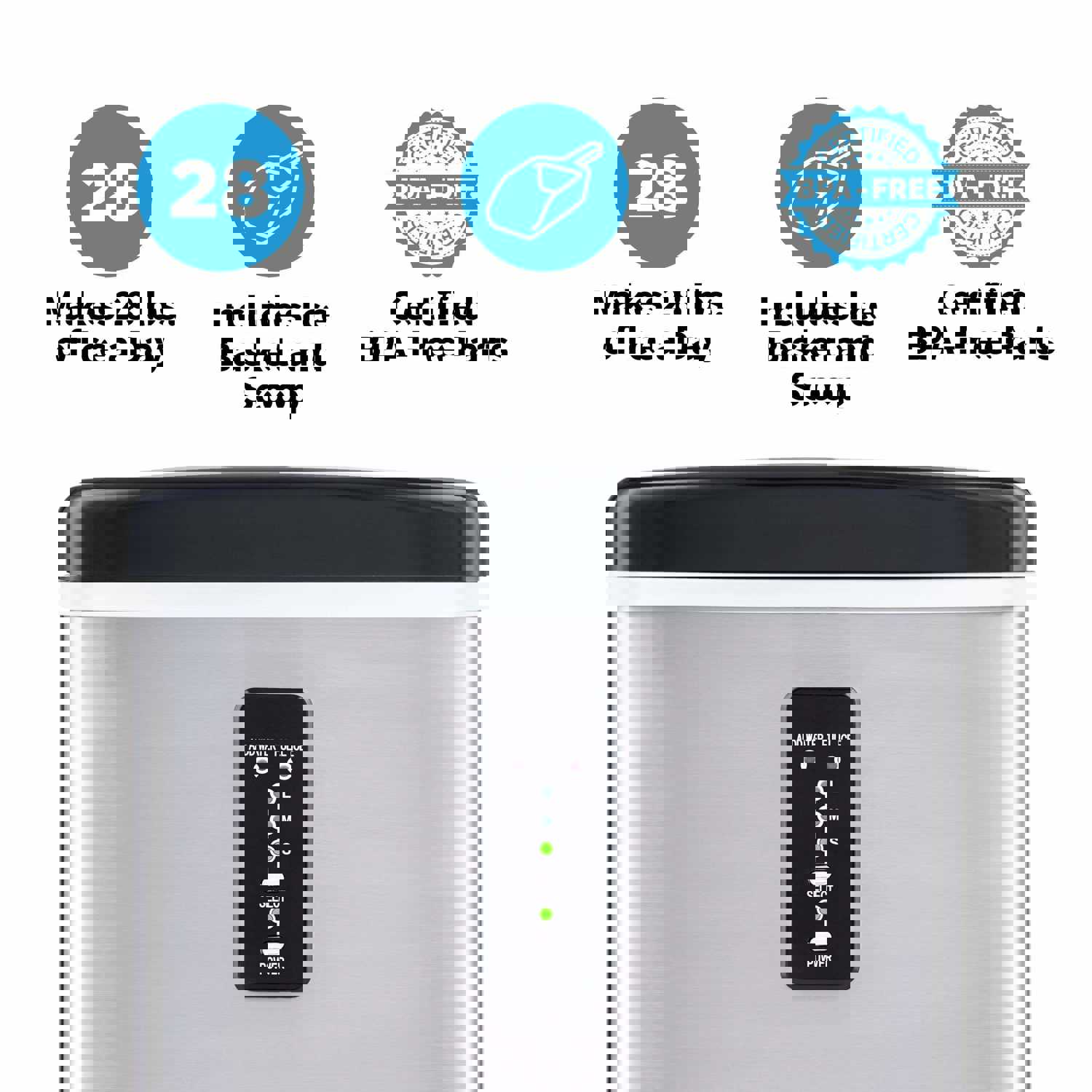 NewAir Countertop Ice Maker - 28 lbs. Daily, 3 Ice Sizes, BPA-Free