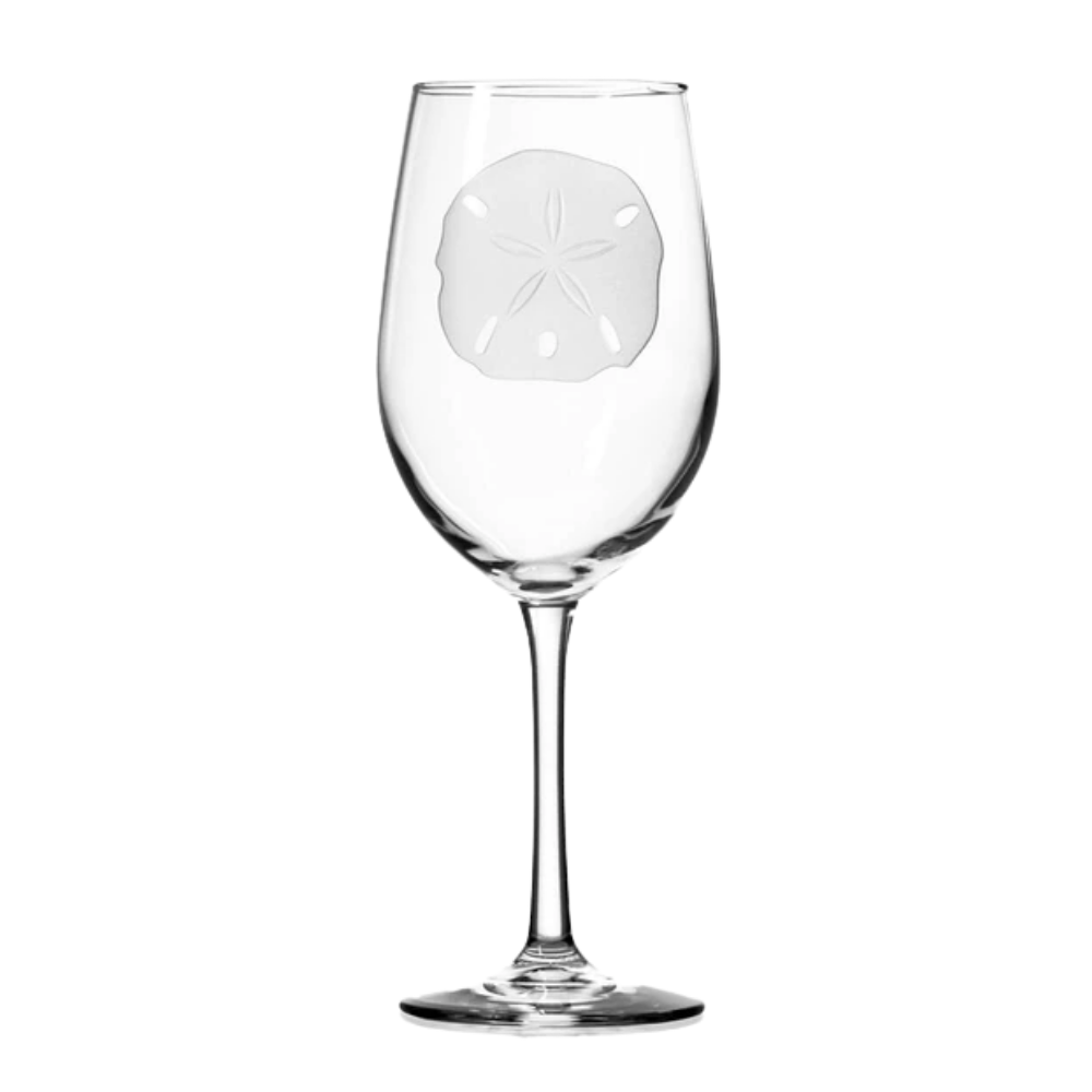 DOLLAR WHITE WINE - Sand Dollar Engraved Glass