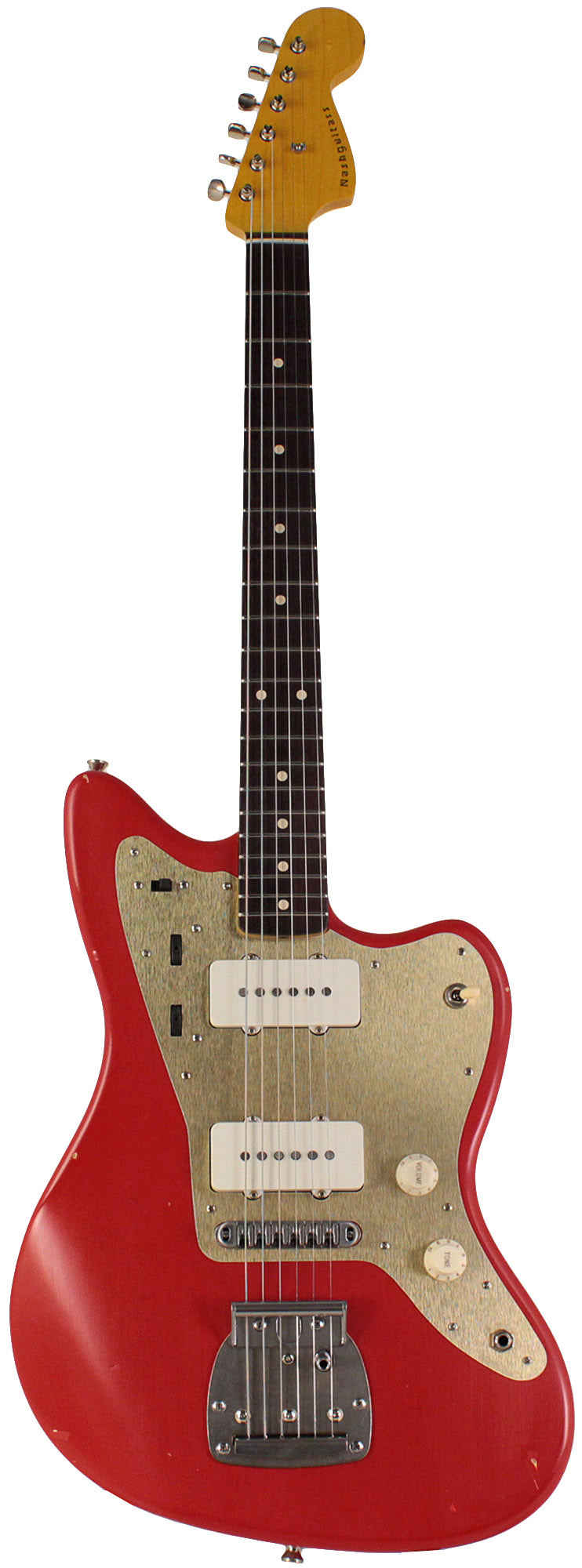 Nash JM-63 Jazzmaster Guitar, Dakota Red, Gold Pickguard, Light Aging
