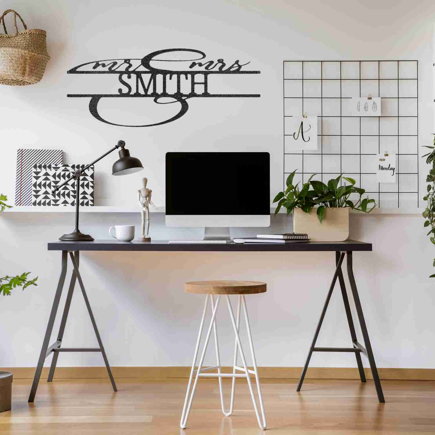 Personalized Mr. and Mrs. Monogram Metal Wall Decor