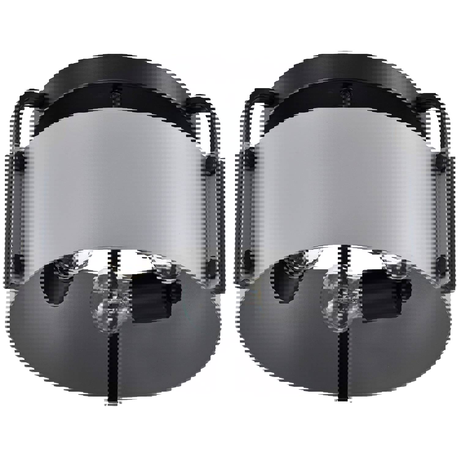 SATCO/NUVO Altos 3 Light Semi Flush Ceiling Fixture - 14 Inch, Gray & Matte Black Finish (60-7850)