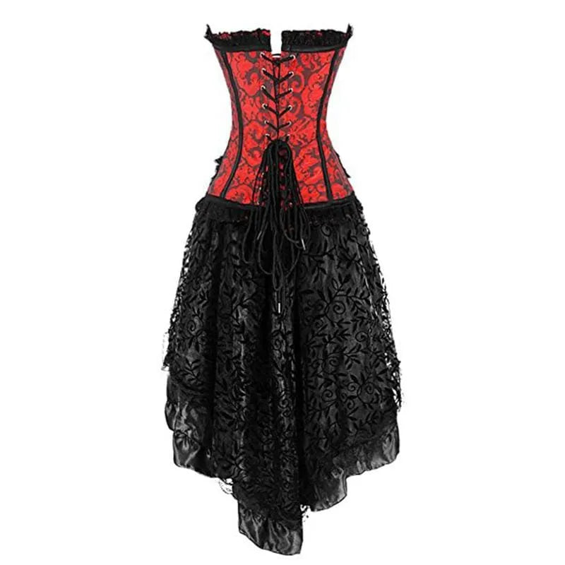 Victorian Corset and Skirt Set - Vintage Aristocrat Gothic Dress for Women