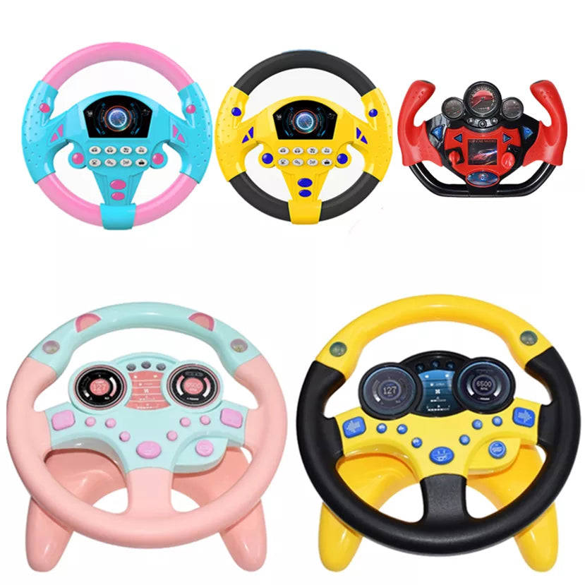 Electric Simulation Steering Wheel Toy with Light Sound for Baby Kids