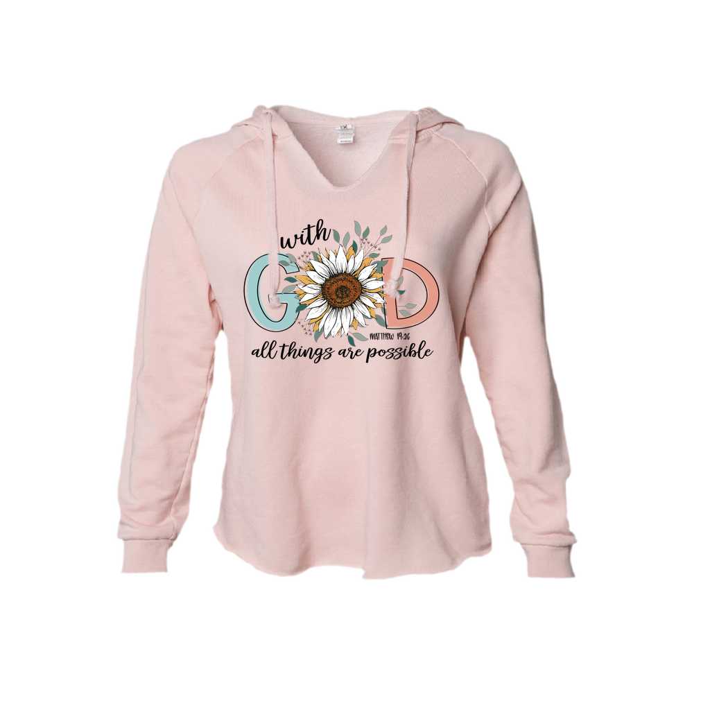 With God Retro Floral Christian Hoodie